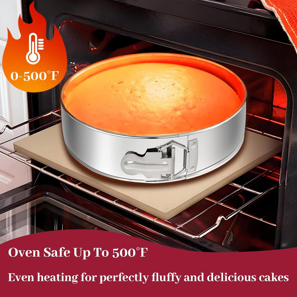 9 Inch Springform Pan 304 Stainless Steel Nonstick Leakproof Springform Cake Pan with Removable Bottom, Round Spring Form Cheesecake Pans