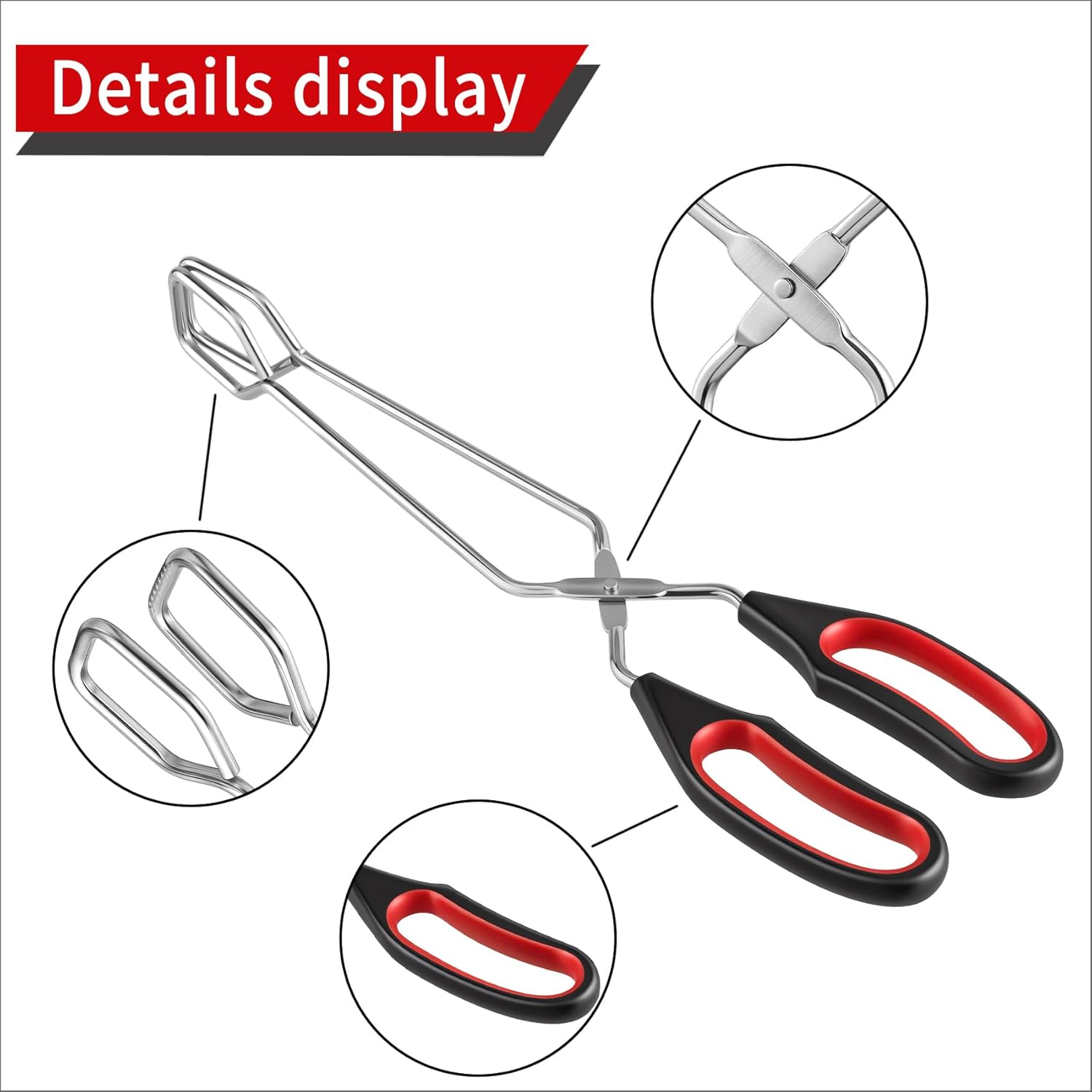 2-Pcs Stainless Steel Scissor Tongs, 9.25-Inch and 11-Inch set Kitchen cooking grilling tongs
