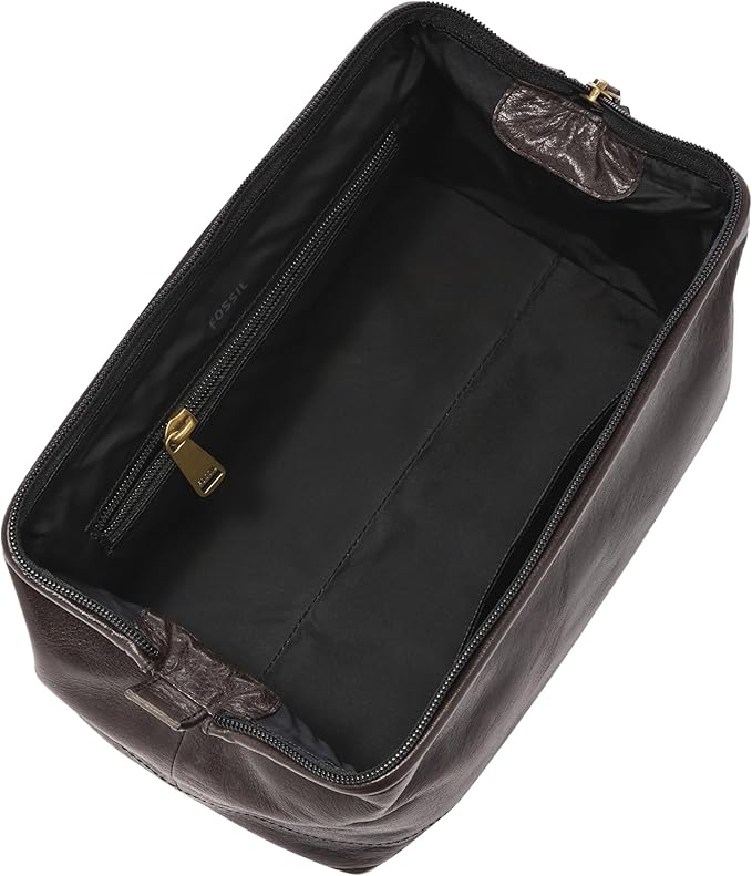 Fossil Men's Leather Travel Shave Dopp Kit