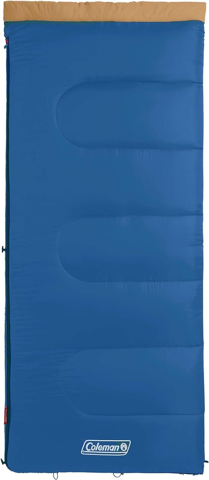 Coleman Brazos 20/30°F Adult Cool-Weather Sleeping Bag with No-Snag Zipper & Stuff Sack, Machine Washable