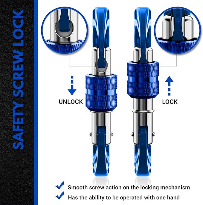 12kN (2697 lbs) Heavy Duty, Locking, Auto Locking, Wiregate Carabiner Clips, for Securing Pets, Outdoor, Camping, Hiking, Hammock, Dog Leash Harness, Keychains