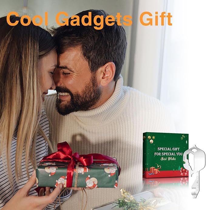 12 in 1 Keychain Multi-tool, Gifts for Men Boyfriend Dad, Father's Day Birthday Gifts, Mini EDC gadgets Tool Gear Bottle Opener for Camping Survival