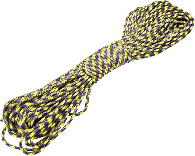 100ft Type III 7 Strand Core Paracord 550 Parachute (41# Purple+Yellow)