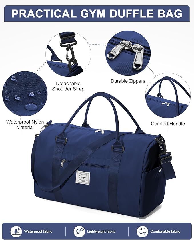 Gym Bag Womens,Travel Duffel Carry on Bag Sport Tote Bag Weekend Overnight Bag