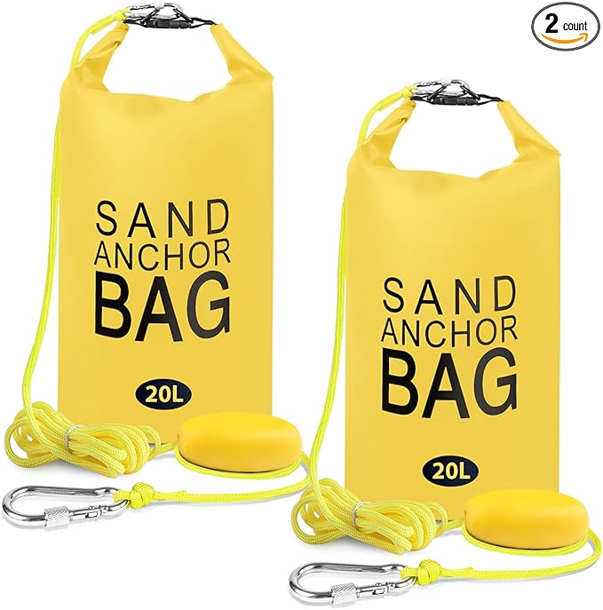 20L Sand Anchor Bag, 2 in 1 Jet Ski Anchor Kit for Float with Adjustable Buoy, Waterproof Dry Bag for Jetski, Kayak, Boat, Water Sports - Blue