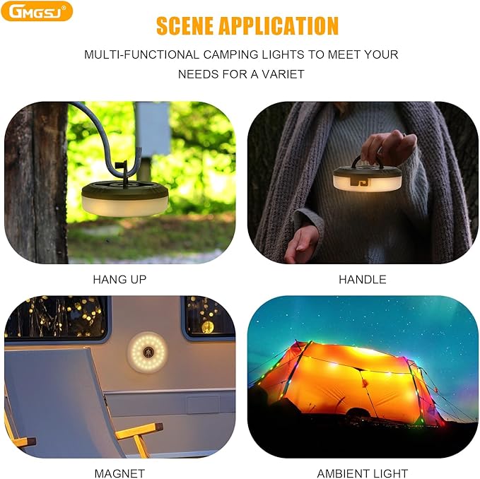 2 Pieces Camping String Lights - Outdoor String Lights with 8 Modes, Type-C Fast Charging, Durable & Waterproof for Camping, Party, and Christmas, with Storage Case (32.8ft-2pcs)