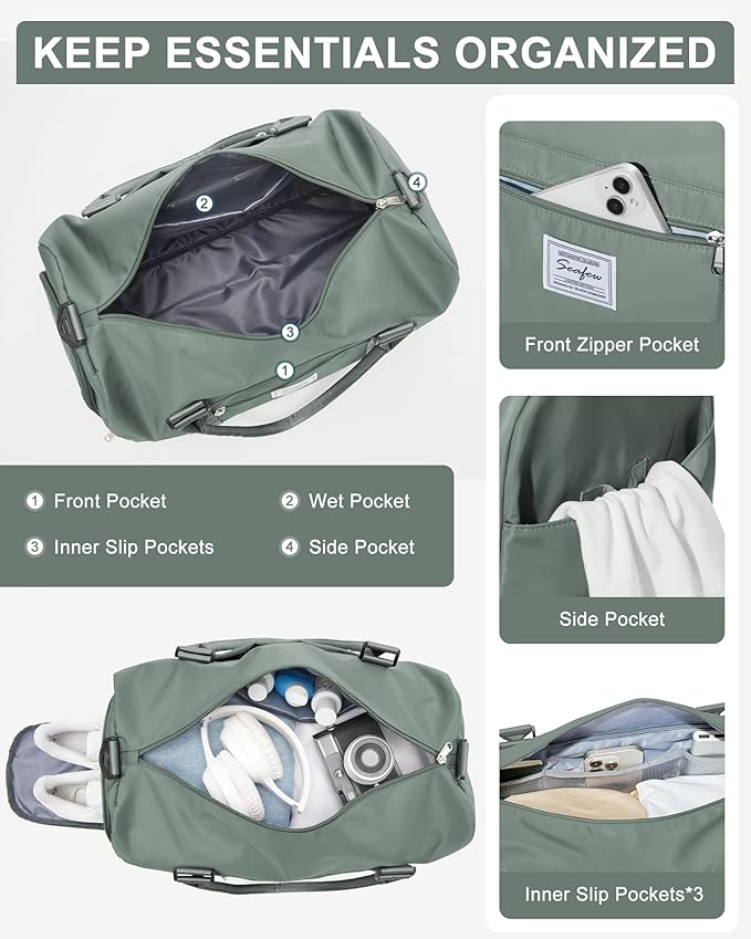 Gym Bag Womens,Travel Duffel Carry on Bag Sport Tote Bag Weekend Overnight Bag