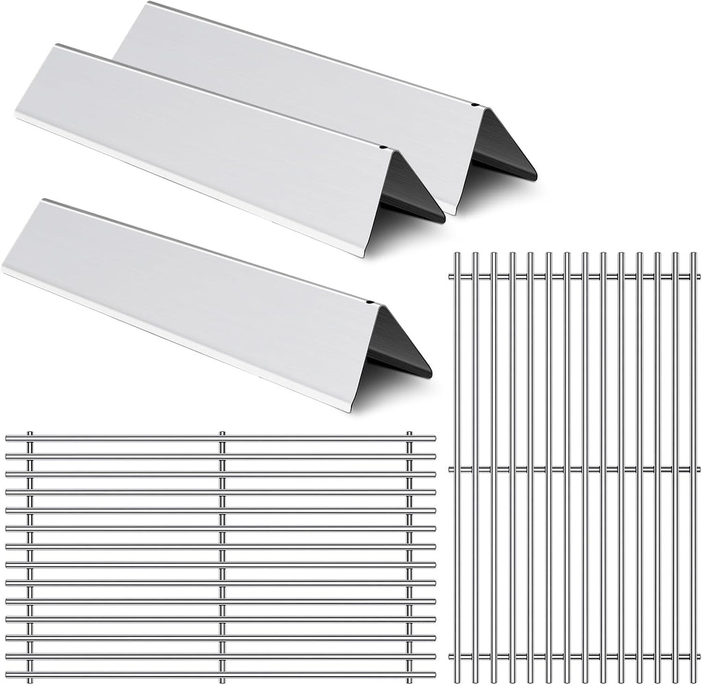 17.5” Grill Grates Replacement for 7637 7635 Weber Spirit I Spirit II E-210, S-210, E-220, S-220 With Front-Mounted Control Panels,Flavorizer Bars Cooking Grid Parts 2 Burners Spirit 200 Series