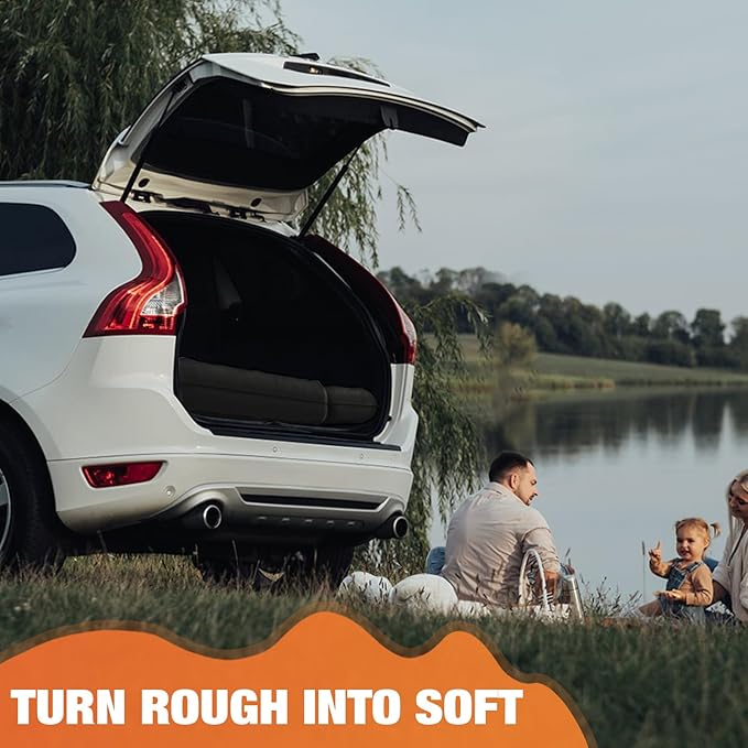 Car Air Mattress Bed: Inflatable Back Seat Air Mattress for SUV, Thick Camping Sleeping Pads with Pillows Air Pumps, Sedan, Truck, SUV, Black