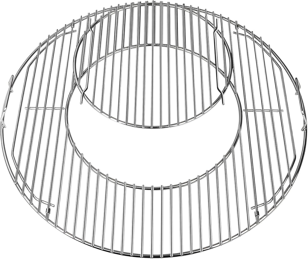 Grill Grates Replacement for Weber 8835, 22.5 inch Charcoal Grills, Kettle, Performer, Master-Touch, Charcoal Smoker, 21.5" Gourmet BBQ System Hinged Stainless Steel Cooking Grate Parts