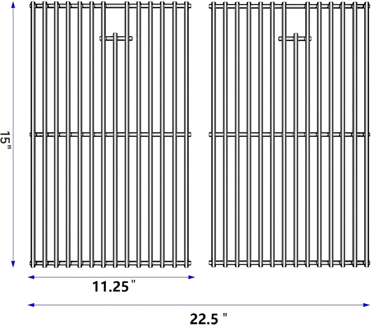 15 Inch Grill Cooking Grates Replacement for Weber 7522, Spirit 200, E200, E210, S200, S210, Spirit 500,Genesis Silver A, Grill Replacement Parts for Weber 7521 7522 7523 65904 65905