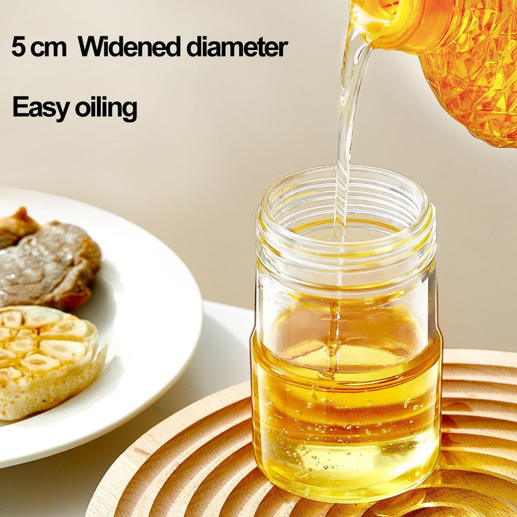 Glass Oil Dispenser with Heat Resistant Brush,Oil Dispenser Bottle with Silicone Pastry Brush for Kitchen,Cooking Vinegar and Sauce BBQ Grill Frying (Oil Dispenser-Yellow)