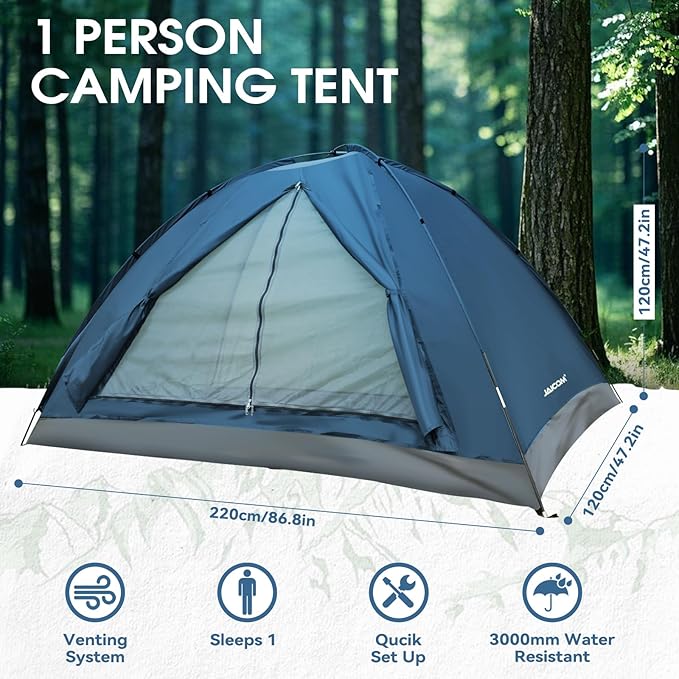 1/2/4 Person Camping Tent - Lightweight Backpacking Tent, Waterproof Windproof Easy Setup Hiking Tent, Suitable for Outdoor, Family, Camping, Hunting, Mountaineering Travel