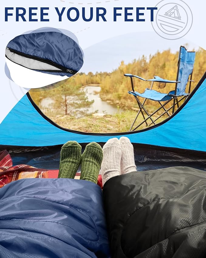 Sportneer Sleeping Bags for Adults, Warm & Cold Weather Sleeping Bag for Adults Kids Boys Girls - Lightweight Compact Camping Gear Equipment, Traveling, Backpacking, Hiking