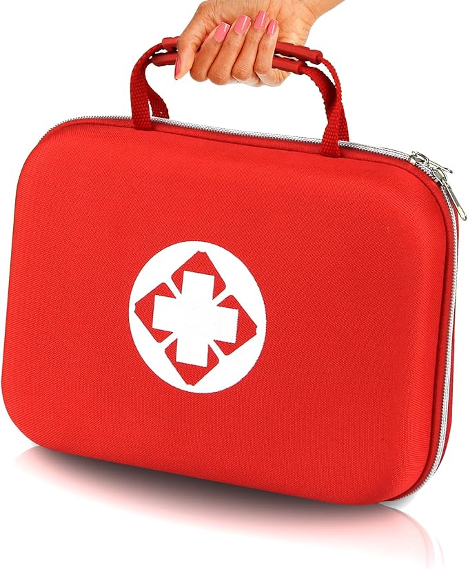 300PCS Home First Aid Kit for Hiking Car Home Emergency Kit First Aid Handheld Bag Multiple Purpose Case Outdoor Backpacking Gear for Disaster Preparedness Red