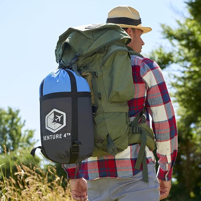 VENTURE 4TH Backpacking Sleeping Bag – XXL, Double and Single Sizes - Lightweight Warm & Cold Weather Sleeping Bags for Adults, Kids & Couples – Ideal for Hiking, Camping & Outdoor Adventures