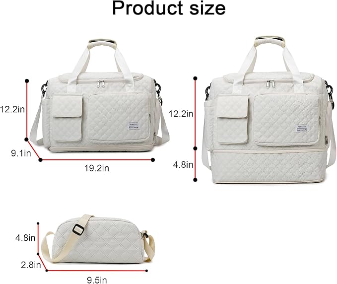 Small Gym Bag for Women, Travel Duffle Bag Carry On Weekender Bag with Shoe Compartment