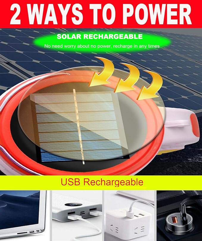 Solar LED Searchlight, Rechargeable Super Bright 10000LM Handheld LED Spotlight Lantern, Multifunctional LED Camping Lamp Flashlight, 5 Light Modes, Power Bank, IPX4 Waterproof, for Emergency