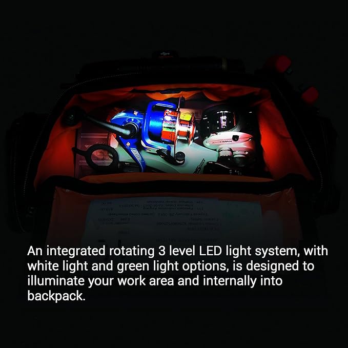 Wild River Nomad by CLC Custom LeatherCraft Tackle Tek Nomad XP Lighted Backpack with USB Charging System