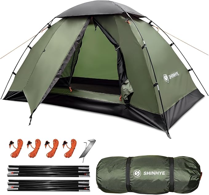 ShinHye Backpacking Tent for Camping, 1/2 Person Ultralight Backpacking Tent Easy Setup Tents Waterproof Lightweight Hiking Tents for Outdoor