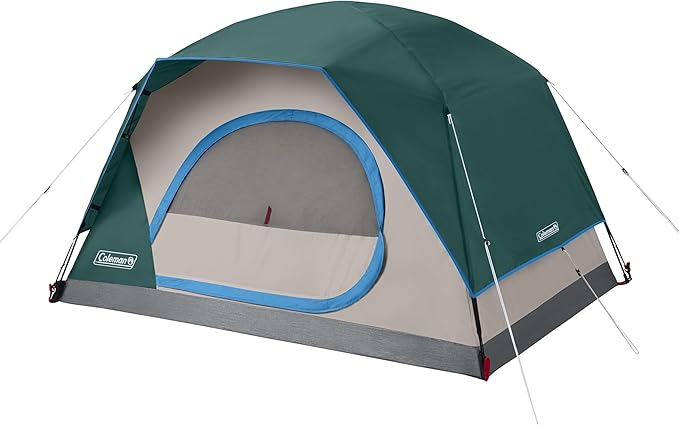 Coleman Skydome Series Camping Tent Weatherproof Tent Includes Pre-Attached Poles Rainfly Carry Bag and Unique Pattern Sets up in 5 Minutes