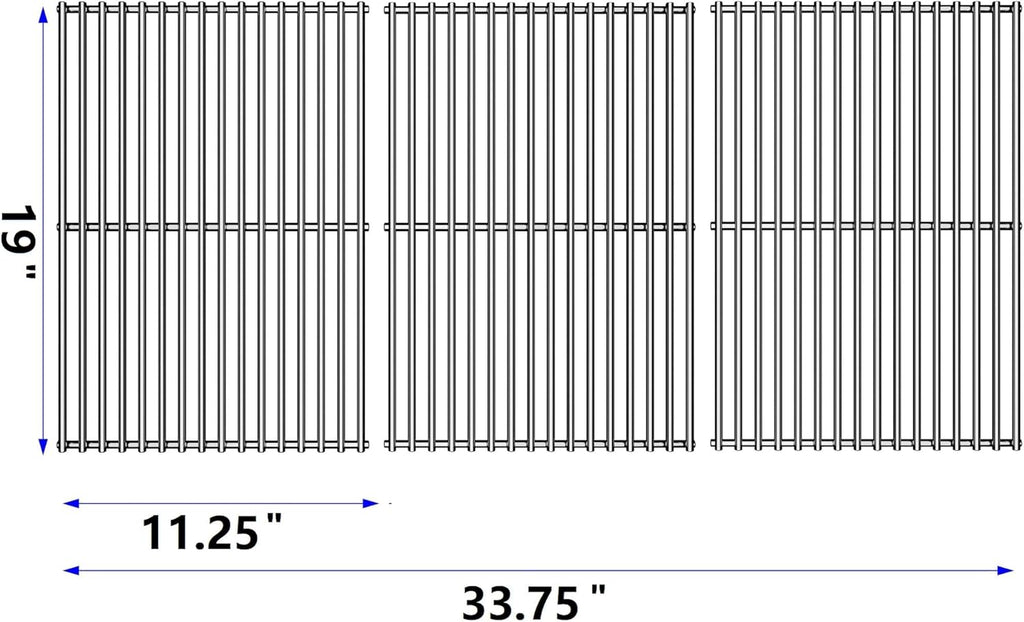15/17/19 Inch Grill Cooking Grates Replacement for Weber Genesis II E-410, E-435, S-435, SE-410, 66089 66097, Kitchen-aid 720-0856V 740-0781, Weber Genesis II LX 400 SER GBS S-435