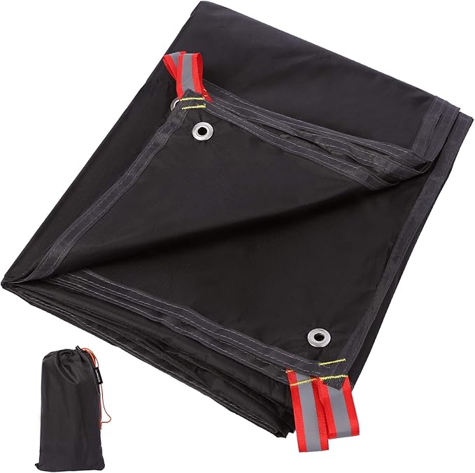 REDCAMP Ultralight Tent Footprint, PU 2000 Waterproof Camping Tent Tarp with Drawstring Carrying Bag for Ground Camping Hiking (118"x116" UL Black)
