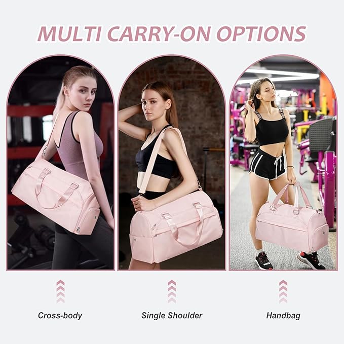 Gym Bag Womens,Travel Duffel Carry on Bag Sport Tote Bag Weekend Overnight Bag