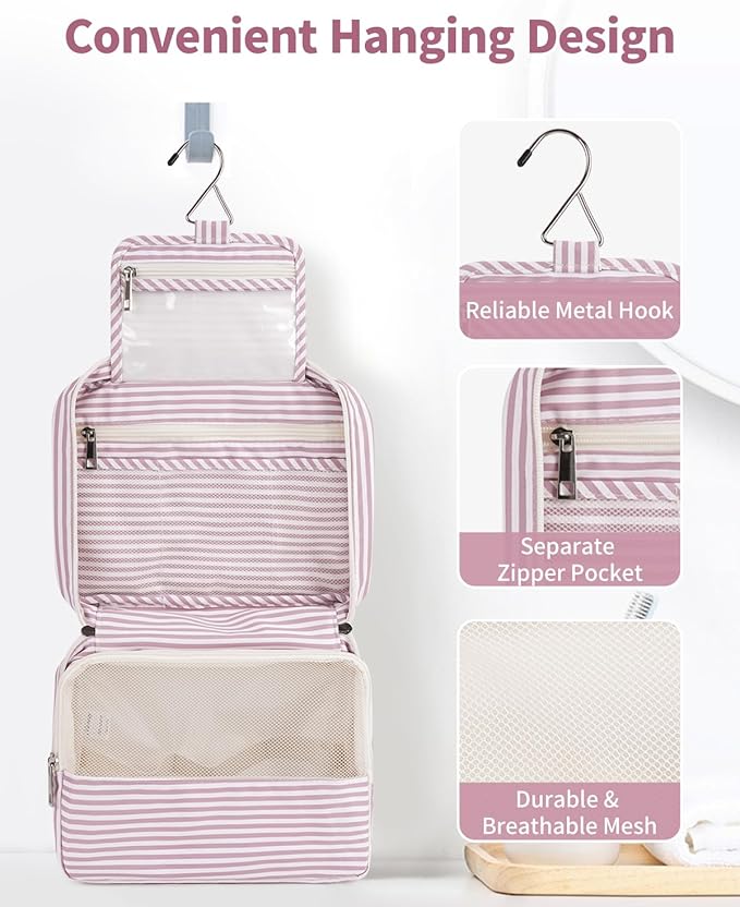 Narwey Hanging Travel Toiletry Bag Cosmetic Make up Organizer for Women and Girls Waterproof