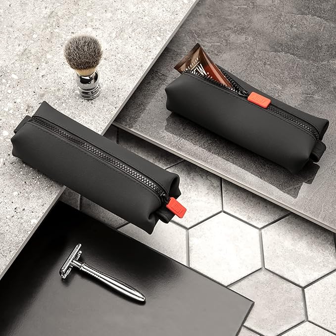 TOOLETRIES The Koby Mini Dopp Kit - Silicone Toiletry Organizer, Bathroom Travel Bag - Features Heavy-Duty Zipper, Leak Resistance, Easy to Clean - Charcoal