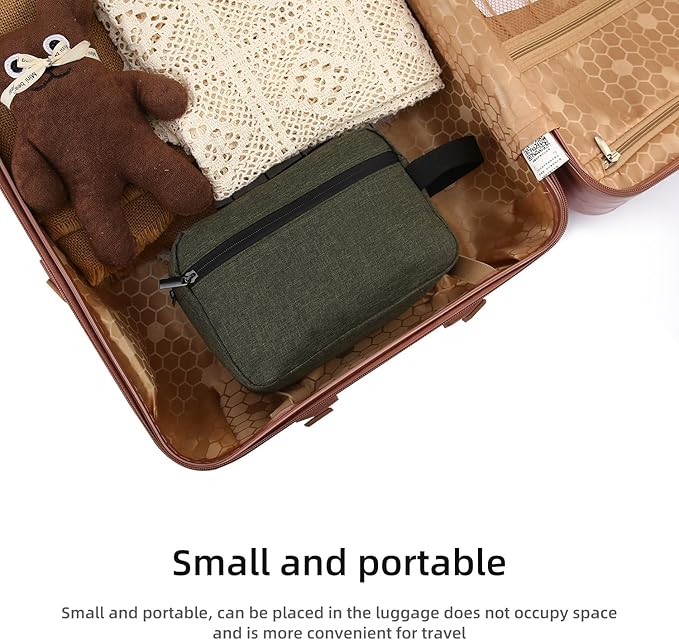 Travel Toiletry bag Toiletry bag for women men Hanging Cosmetic bag Travel accessories Gift for Women Men (Deep green)