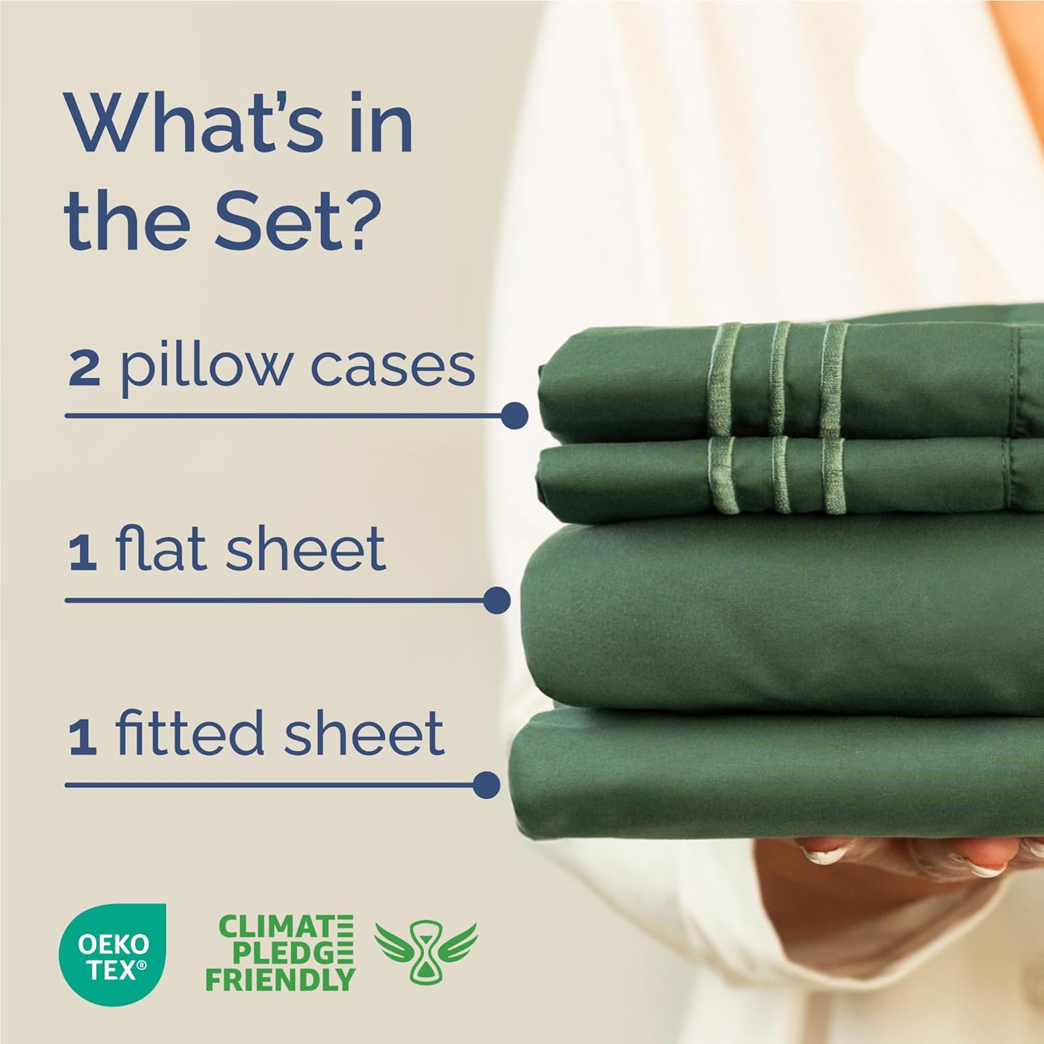 Full Size 4 Piece Sheet Set - Comfy Breathable & Cooling Bed Sheets Set - Hotel Luxury Bedding for Women, Men, Kids, Teens, Boys & Girls - Deep Pockets, Soft, Wrinkle Free - Oeko-Tex - Emerald Green