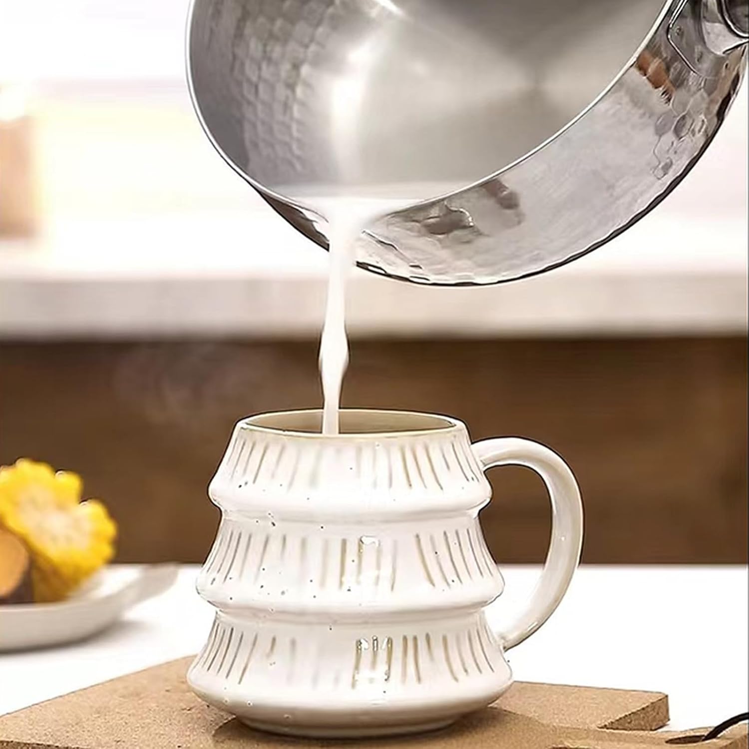 Thickened 304 Stainless Steel Pot, Solid Wood Anti Scald Handle With Hook, Multifunctional Sauce Pot with Inverted Mouth, Milk Pot, Cooking Pot (1.7 Quarts)