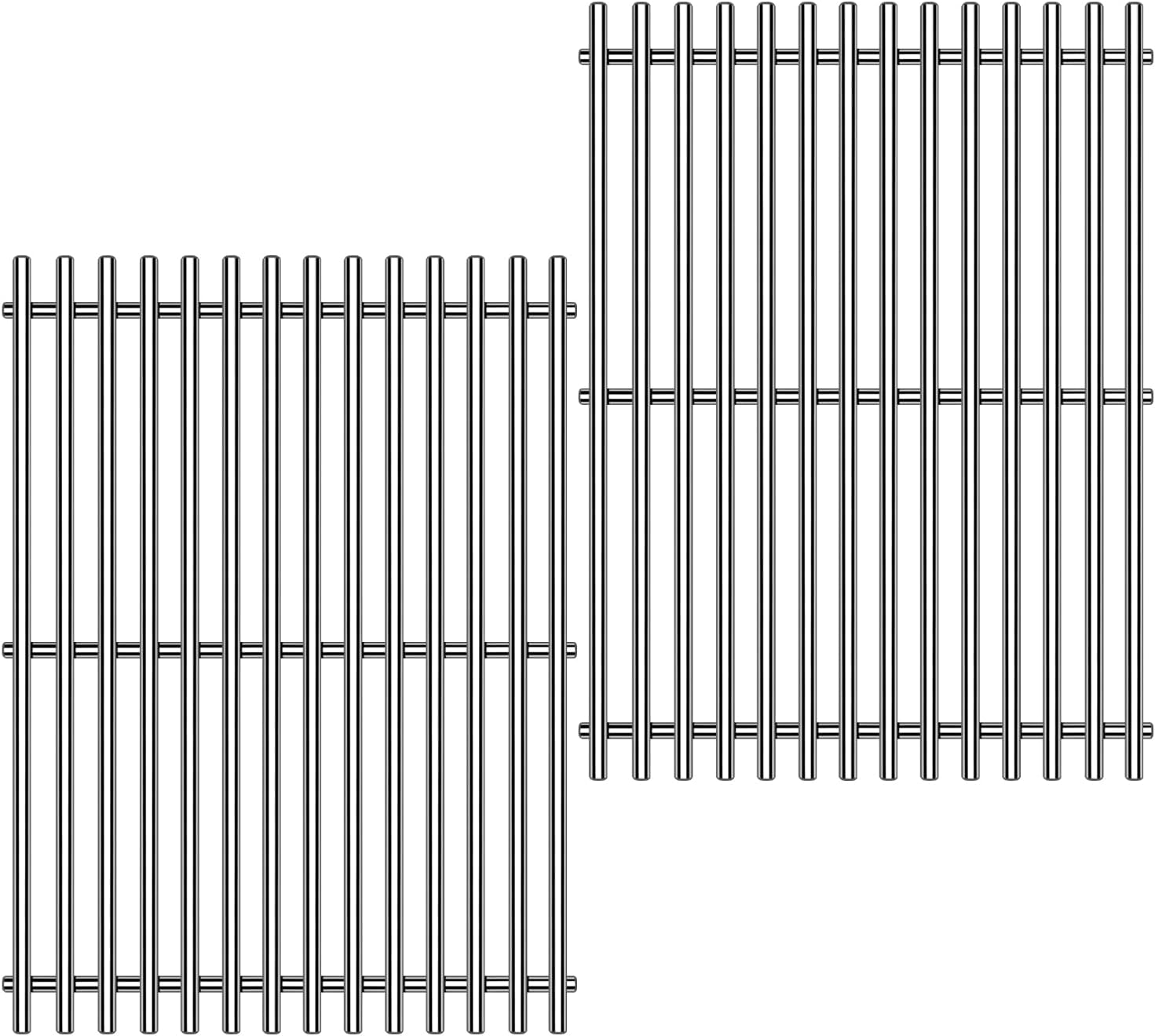 9MM 15" Stainless Steel Grill Grates for Weber Spirit E-210 Spirit E/S 200 & 210 Genesis Silver A Spirit 500 Gas Grill with Side Control Panel for Weber 7522 65905 65904 Spirit 200 Series
