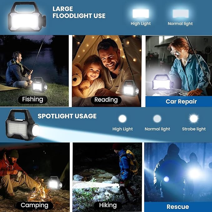 Wednesday Solar Flashlights for Emergencies,LED Solar Camping Lights,Multi-Functional Flashlights for Emergencies,Solar + USB Dual Charging Perfect for Power Outages,Outdoor Camping,and Hiking-2PCS