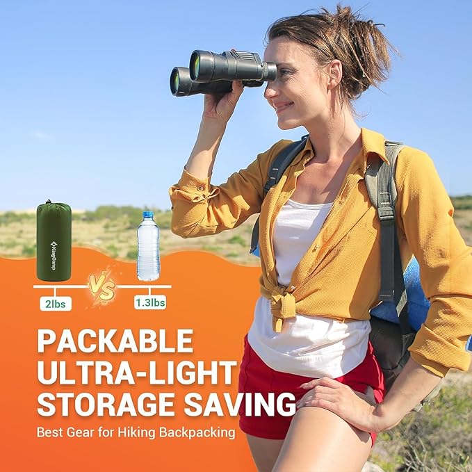 KingCamp Sleeping Pad for Camping, Inflatable Sleeping Pad Ultralight Connectable Camping Mattress with Pillow Built-in Foot Pump for Backpacking Hiking Tent Cot