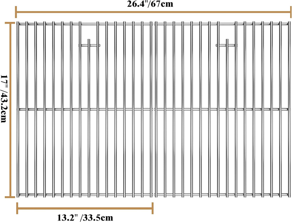 17 Inches Cooking Grates for Home Depot Nexgrill 720-0830H, 720-0830D, 720-0783E, 720-0783C, Heavy Duty Stainless Steel Grill Grate Replacement