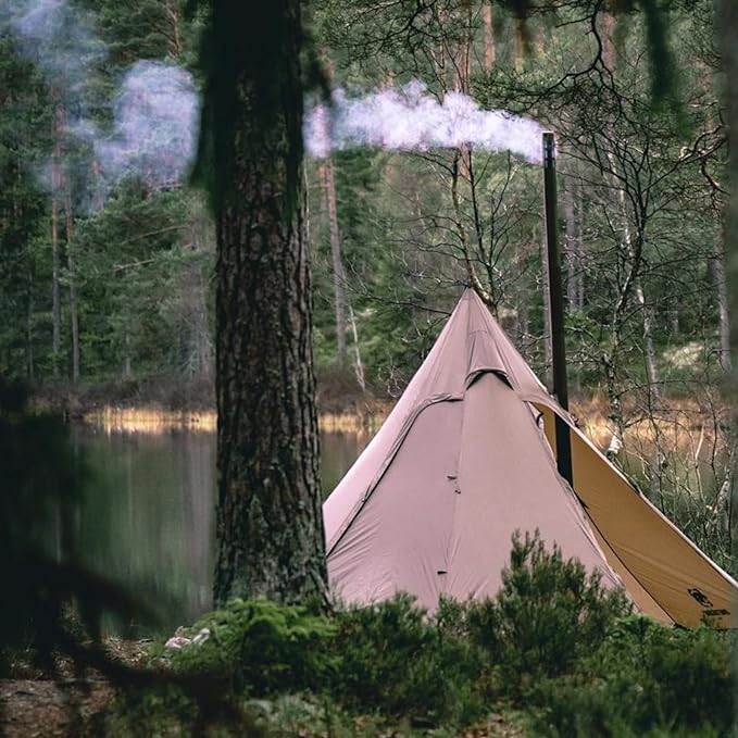 OneTigris Northgaze 2~4 Person Lightweight Hot Tent with Stove Jack,5.3lb, 4 Season Waterproof Lightweight Wind-Resistant for Camping Backpacking Hiking Hunting Fishing