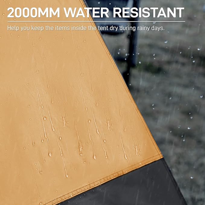 EVER ADVANCED 6 Person Blackout Camping Tent Instant Cabin Tents for Family with Rainfly, 60s Easy Setup, Water-Resistant Orange