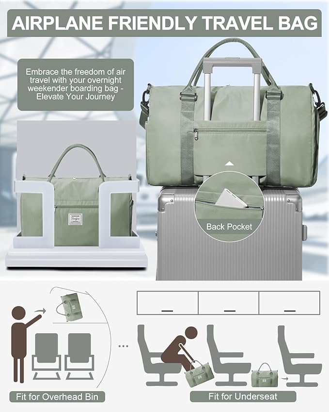 Gym Bag Womens,Travel Duffel Carry on Bag Sport Tote Bag Weekend Overnight Bag