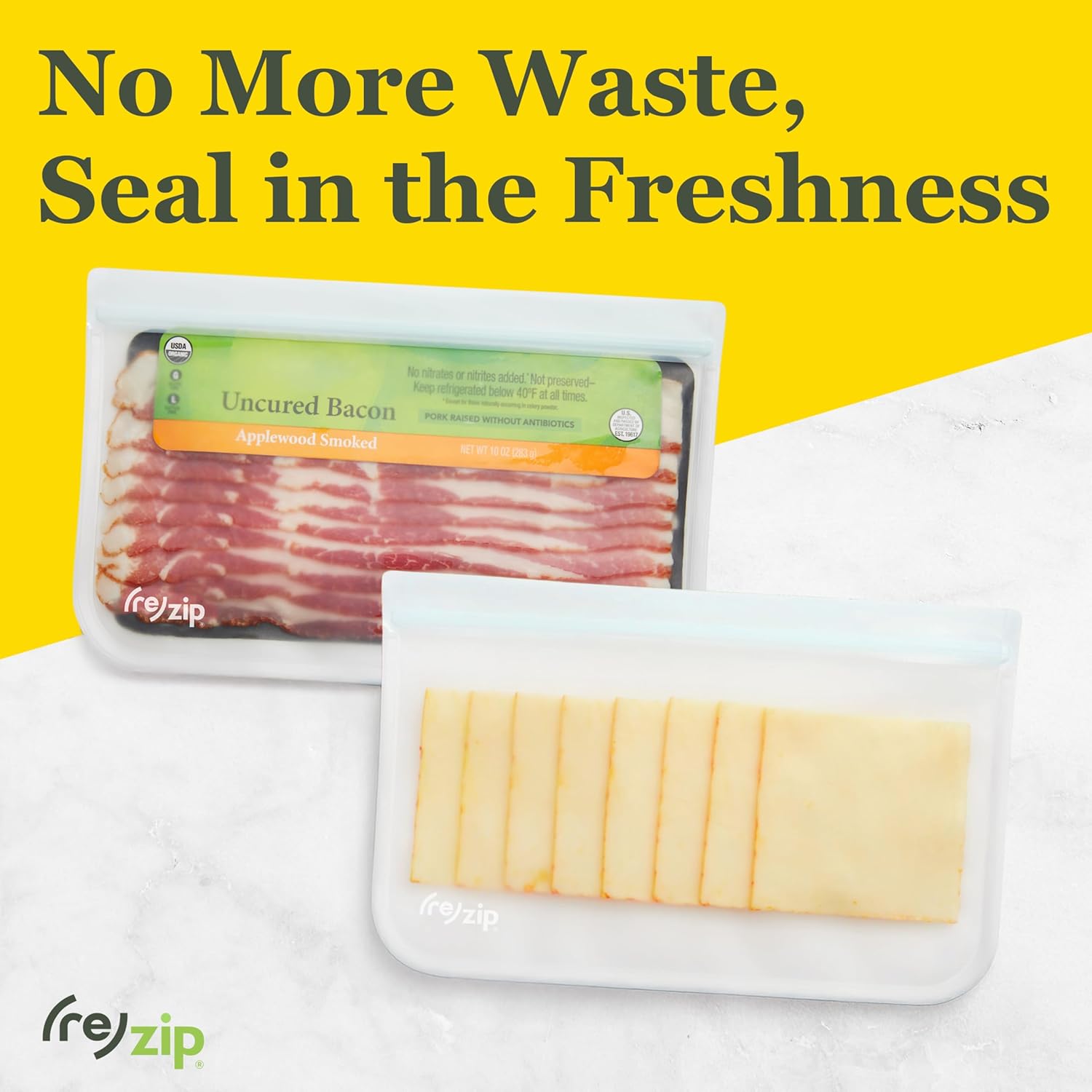 (re) zip 4 Gallon & 4 Half-Gallon Bags for Maximum Freshness | 8-Pack Food Storage Bag Kit | BPA-Free, Leakproof, Airtight, and Freezer-Safe PEVA | Ideal for Marinating and BBQ Prep