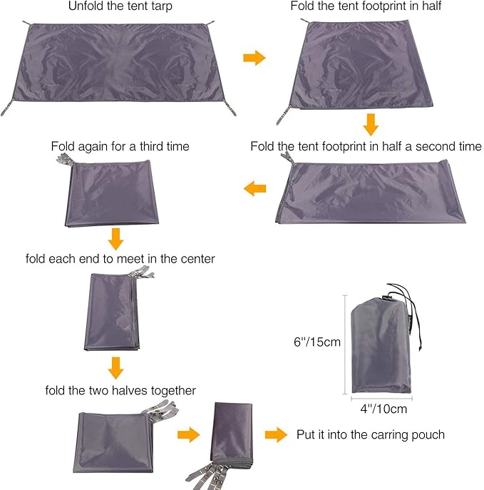 REDCAMP Waterproof Camping Tent Tarp - 71"x83", 4 in 1 Multifunctional Tent Footprint for Camping, Hiking and Survival Gear, Lightweight and Compact