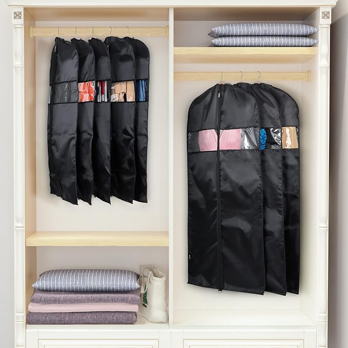 Univivi Lightweight Garment Bag Suit Bag for Storage and Travel (24"X50"-5pcs - Oxford)