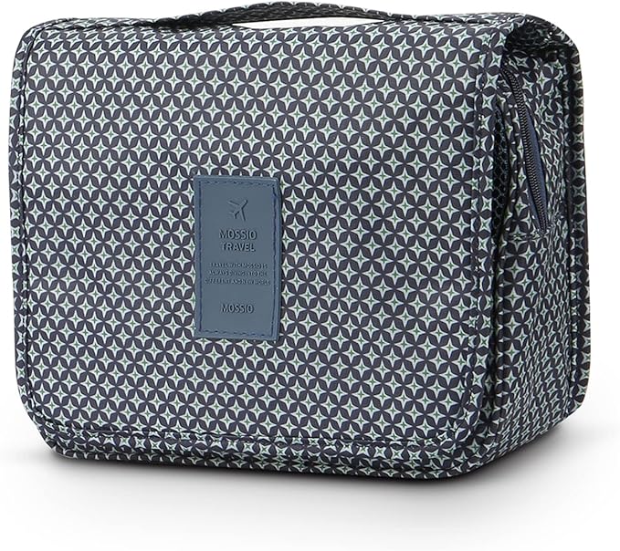 Mossio Hanging Toiletry Bag - Large Cosmetic Makeup Travel Organizer for Men & Women with Sturdy Hook