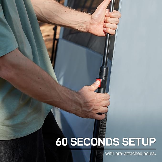 EVER ADVANCED 6 Person Blackout Camping Tent Instant Cabin Tents for Family with Rainfly, 60s Easy Setup, Water-Resistant Orange