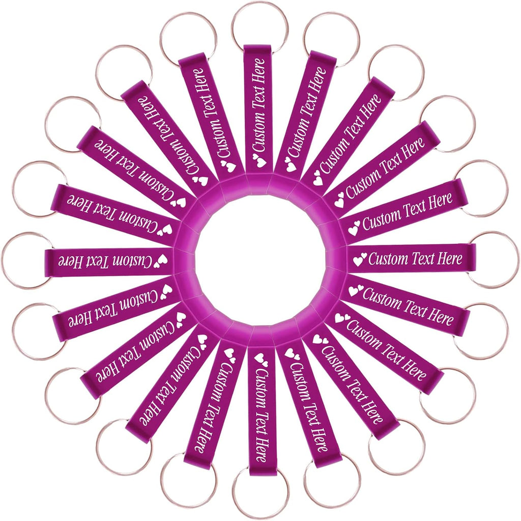 20PCS Personalized Bottle Opener Keychain Bulk Custom Beer Bottle Opener with Logo Text Engraved Wedding Bottle Opener Favors Customized Gifts for Guests Baby Shower Birthday Party-Purple