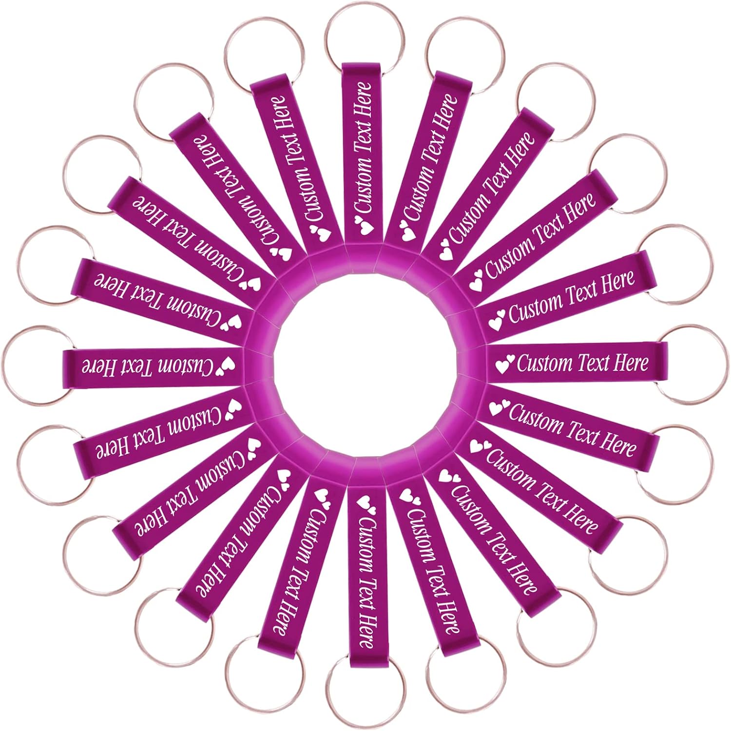 20PCS Personalized Bottle Opener Keychain Bulk Custom Beer Bottle Opener with Logo Text Engraved Wedding Bottle Opener Favors Customized Gifts for Guests Baby Shower Birthday Party-Purple