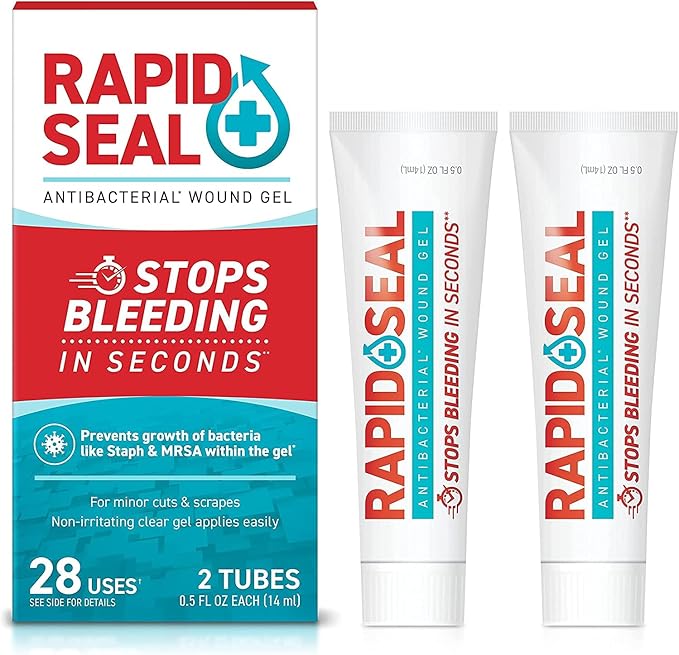 Wound Gel (2 Tubes) | Stops Bleeding in Seconds | FSA HSA Eligible | Ideal for Cuts, Scrapes and Razor Nicks for Emergency First Aid Supplies