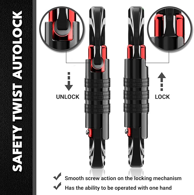 12kN (2697 lbs) Heavy Duty, Locking, Auto Locking, Wiregate Carabiner Clips, for Securing Pets, Outdoor, Camping, Hiking, Hammock, Dog Leash Harness, Keychains