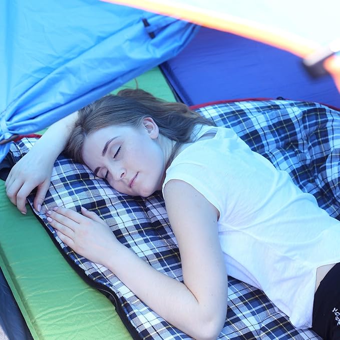 REDCAMP Cotton Flannel Sleeping Bag for Camping Backpacking, Adults Cold Weather Envelope Sleeping Bags with 2/3/4lbs Filling